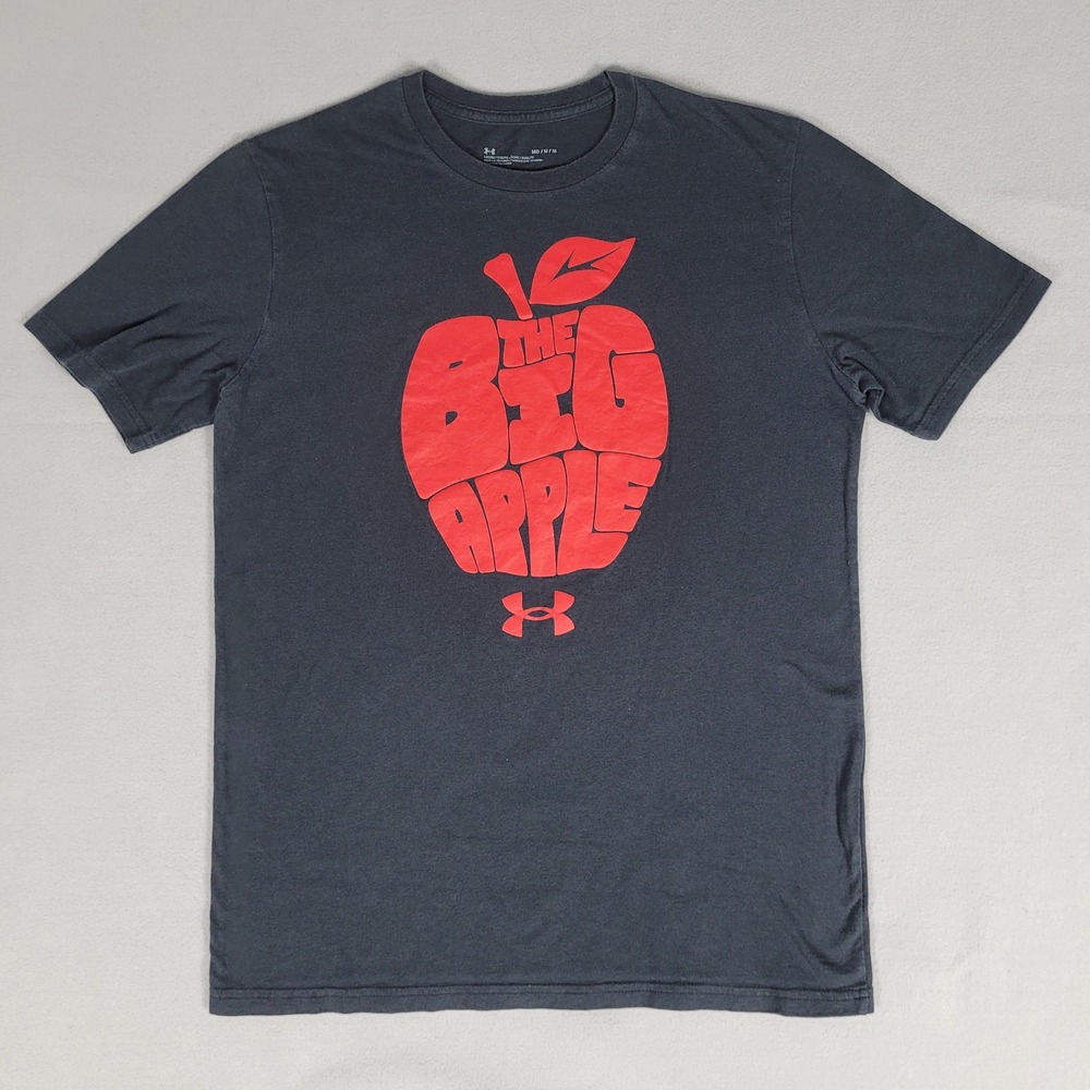 Under Armour T-Shirt Mens Medium Black The Big Apple Graphic Loose 1326848